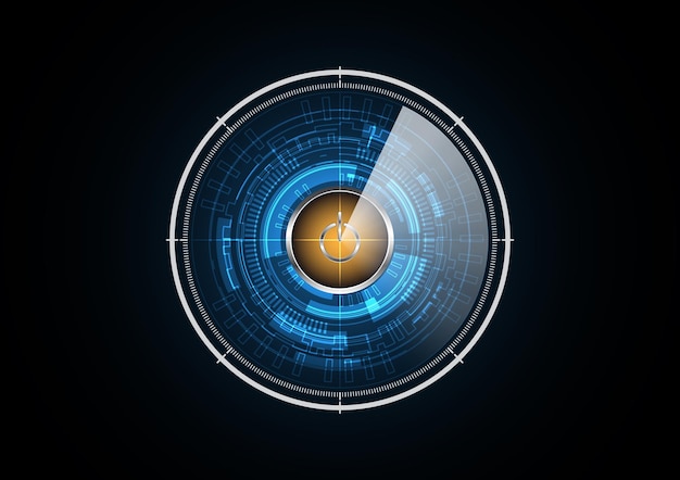 Tecnología abstracta futuro bloqueo radar seguridad círculo fondo vector ilustración