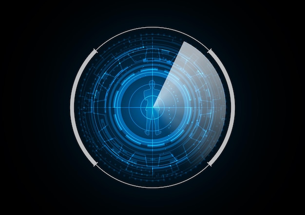 Vector tecnología abstracta futuro empresario radar seguridad círculo fondo vector ilustración