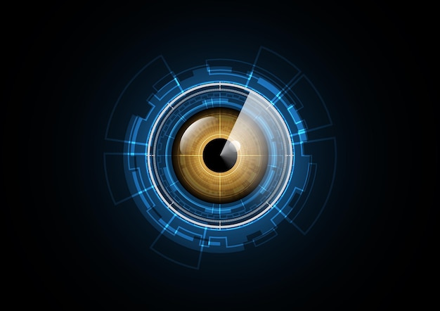 Tecnología abstracta futuro ojo radar seguridad círculo fondo vector ilustración
