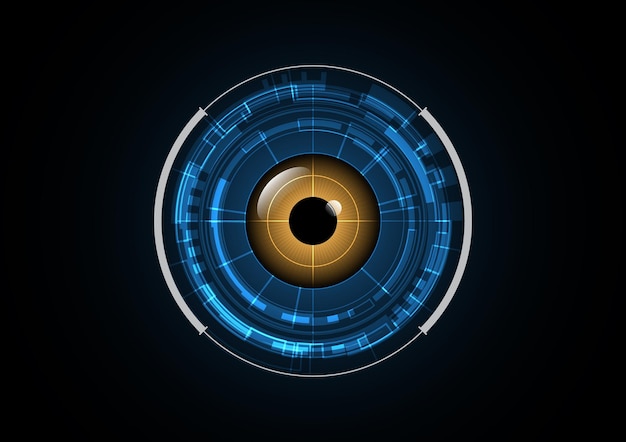Tecnología abstracta futuro ojo radar seguridad círculo fondo vector ilustración