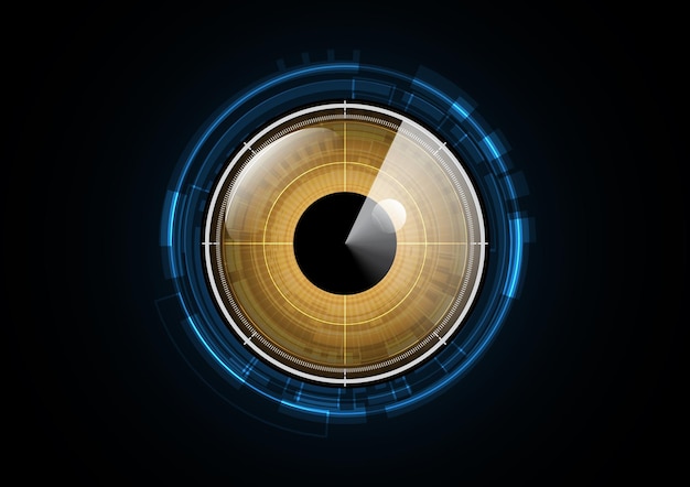 Tecnología abstracta futuro ojo radar seguridad círculo fondo vector ilustración