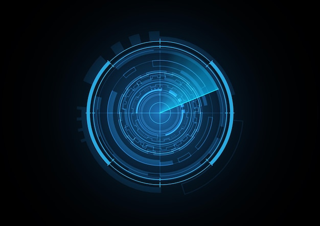 Tecnología abstracta futuro radar seguridad círculo fondo vector ilustración