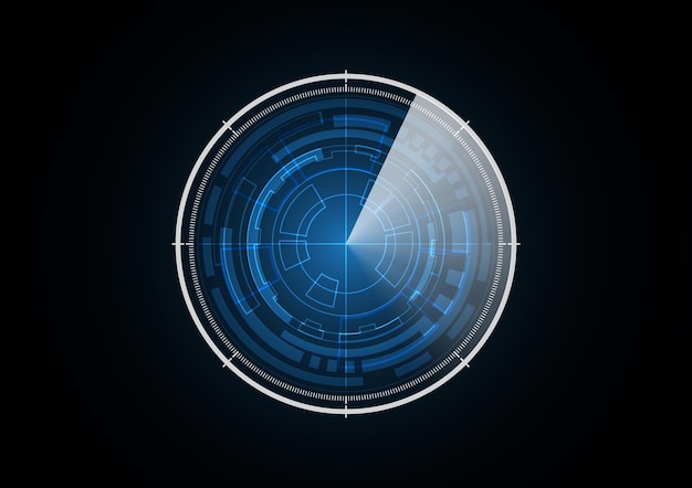 Tecnología abstracta futuro radar seguridad círculo fondo vector ilustración