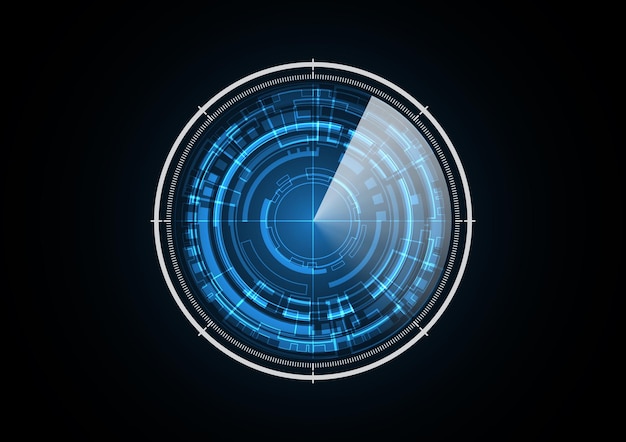Tecnología abstracta futuro radar seguridad círculo fondo vector ilustración