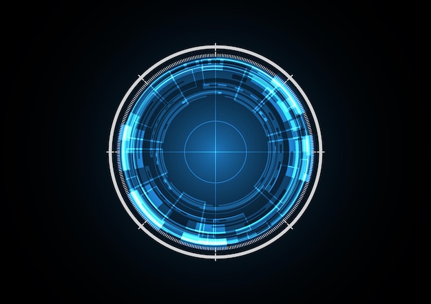 Tecnología abstracta futuro radar seguridad círculo fondo vector ilustración