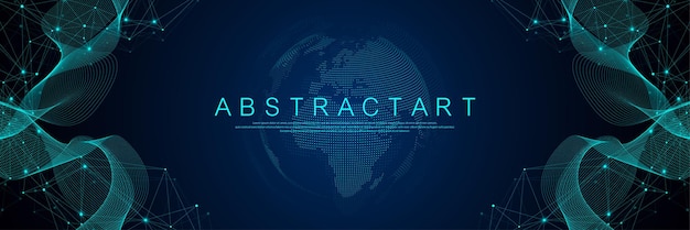 Tecnología abstracta de líneas y puntos de conexión de fondo