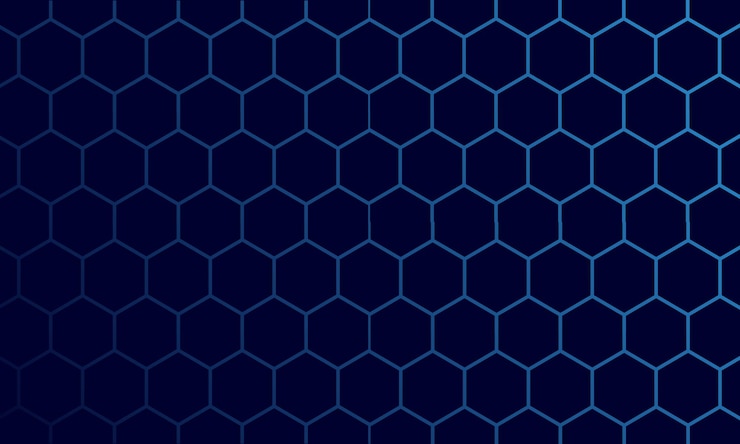 Vector tecnología abstracta patrón hexagonal azul digital ciencia tecnología de fondo diseño vectorial