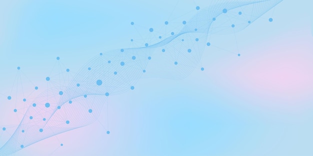 Tecnología abstracta Puntos y líneas de conexión de red Fondo de tecnología digital grandes datos