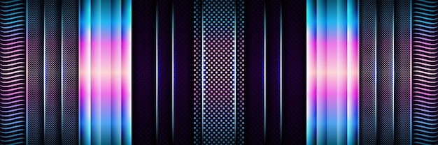 Tecnología abstracta púrpura oscura con fondo de brillo de círculo degradado
