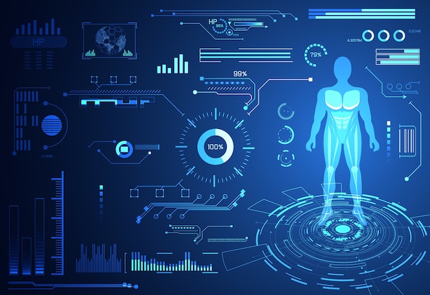 tecnología abstracta salud de datos humanos