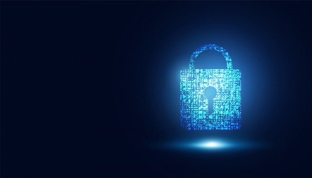 Vector tecnología abstracta seguridad cibernética bloqueo de privacidad de información segura