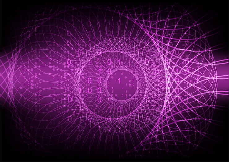Vector tecnología abstracta tunel de ciencia algoritmo de código binario