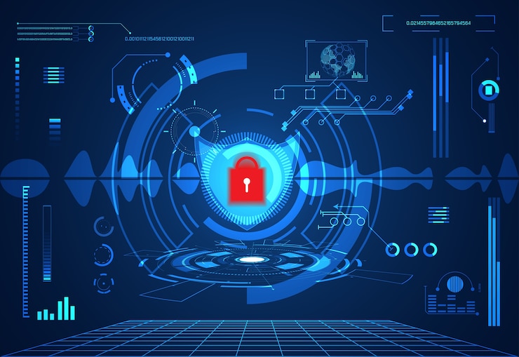 Vector tecnología abstracta ui concepto futurista hud interfaz cibernética holograma