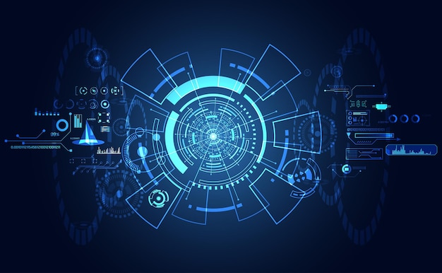tecnología abstracta ui concepto futurista hud interfaz holograma elementos de gráfico de datos digitales