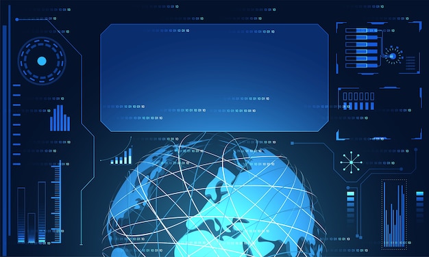 Tecnología abstracta ui concepto futurista interfaz hud mundial