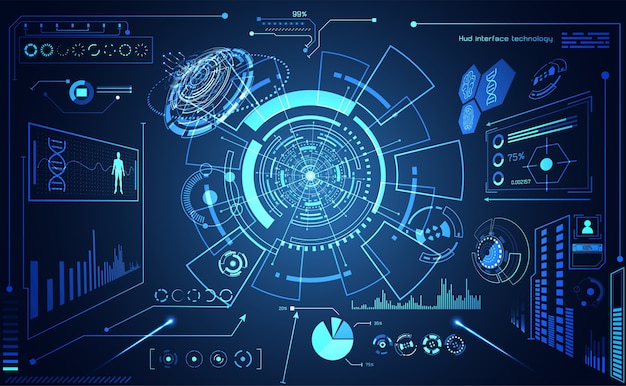 tecnología abstracta ui holograma futurista interfaz hud