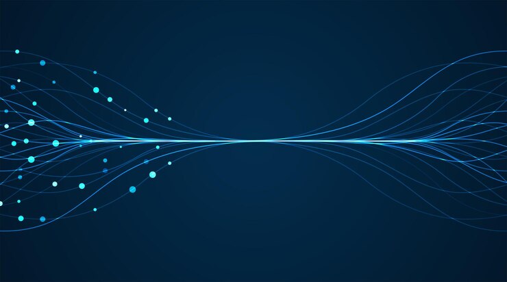 Vector tecnología ai concepto de inteligencia artificial líneas azules y puntos redes científicas de comunicación digital