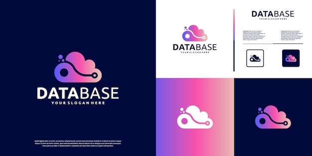 tecnología de almacenamiento moderna servicios digitales base de datos logotipo diseño gráfico
