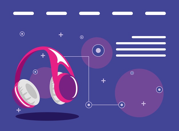 Vector tecnología de audio para auriculares