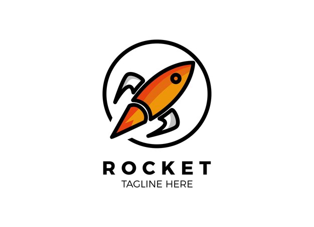 tecnología de avance de cohetes lanzando diseño de logotipo vectorial