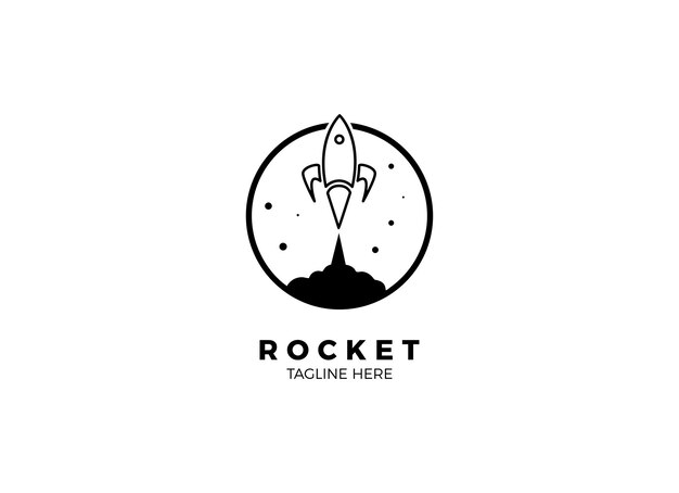 tecnología de avance de cohetes lanzando diseño de logotipo vectorial