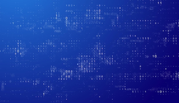 Tecnología azul Fondo Código binario de computadora Programación Codificación Concepto de hacker