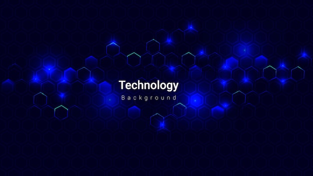 Tecnología azul neón y fondo de juegos.