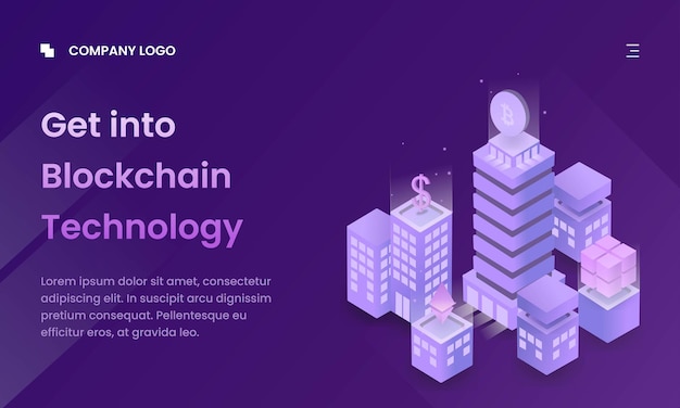 Tecnología blockchain ismétrica 3d