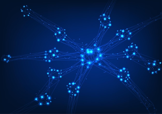Tecnología Blockchain Líneas que se conectan y se rompen en líneas rectas Representa el almacenamiento de datos