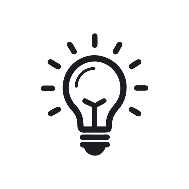 Tecnología de bombilla hermosa e ilustración vectorial del icono de la idea