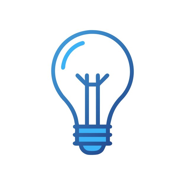 Tecnología de bombilla hermosa e ilustración vectorial del icono de la idea