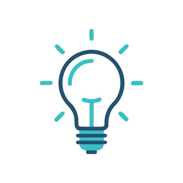 Tecnología de bombilla hermosa e ilustración vectorial del icono de la idea