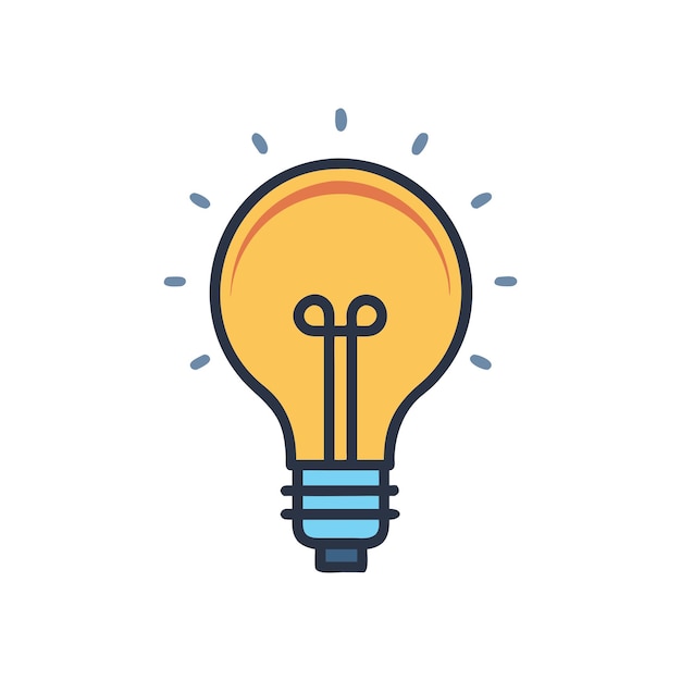 Tecnología de bombilla hermosa e ilustración vectorial del icono de la idea