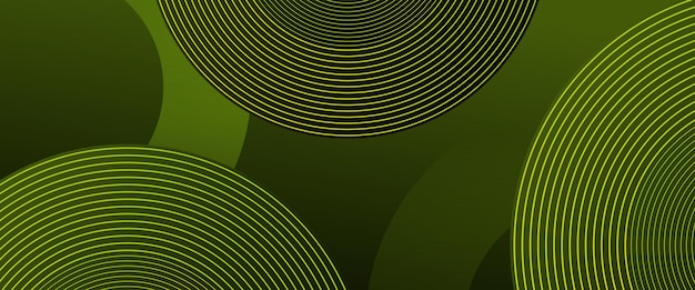 Tecnología de brillo vectorial verde línea geométrica 3D estandarte abstracto moderno Se puede usar en diseño de portada diseño de libro cartel CD portada volante fondos de sitio web o publicidad