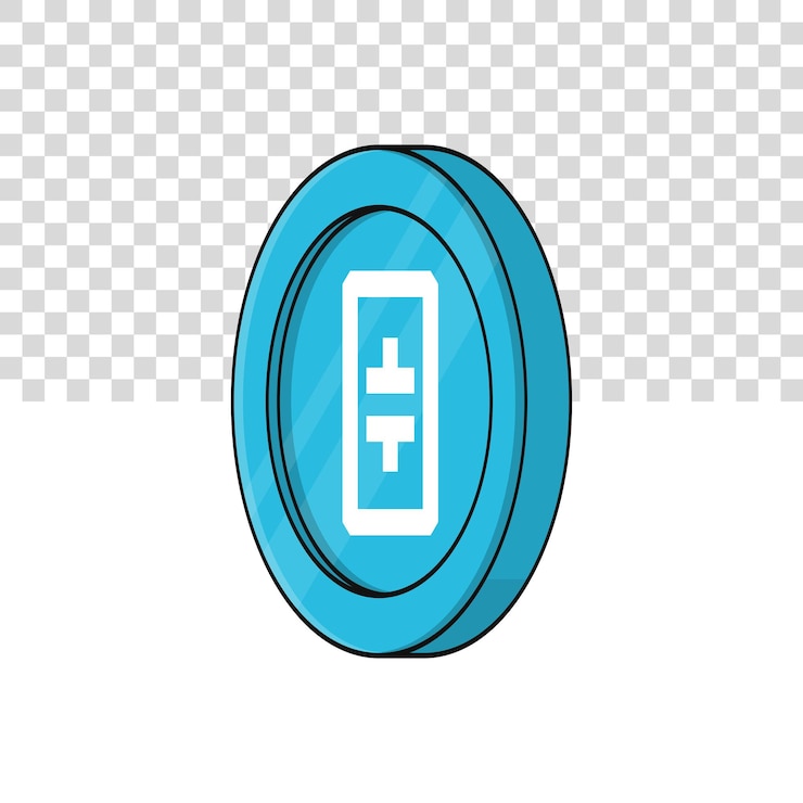 Vector tecnología de cadena de bloques de criptomoneda de moneda 3d theta