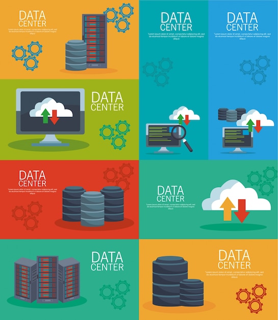 Vector tecnología de centro de datos