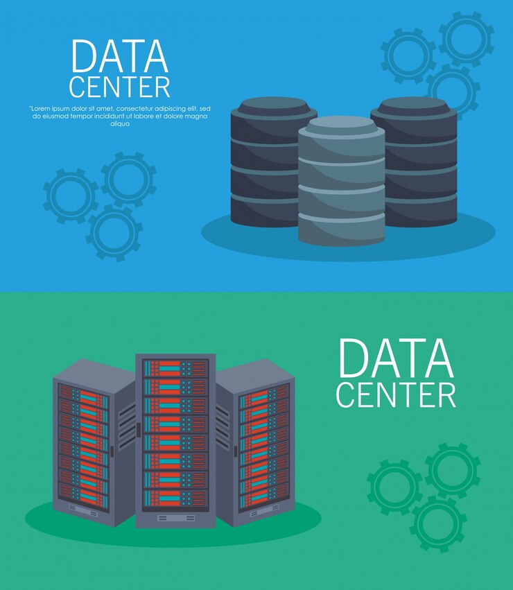 Vector tecnología de centro de datos