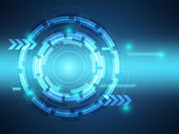 Tecnología cibernética futurista azul abstracta