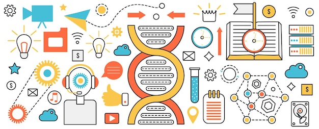 Tecnología científica datos digitales biotecnología investigación de la estructura molecular