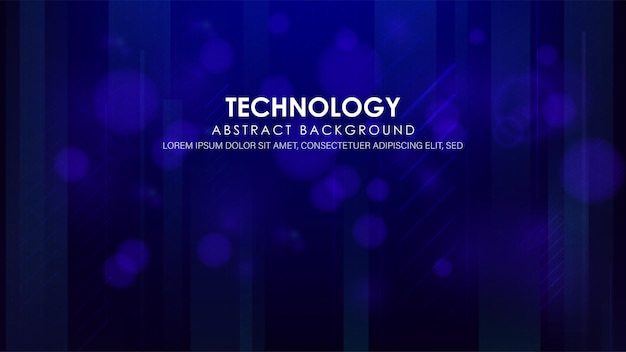 Tecnología de circuitos de línea futurista con fondo azul geométrico