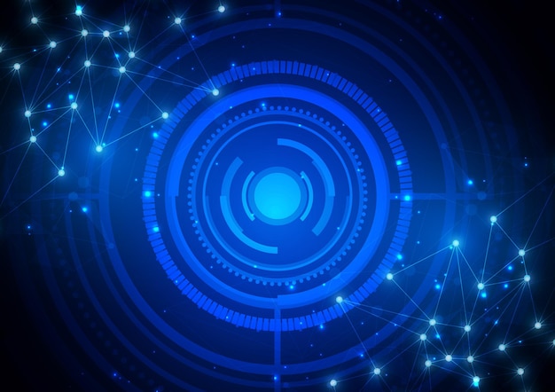 Tecnología de circuitos con sistema de conexión de datos digitales hitech y diseño electrónico de computadoras