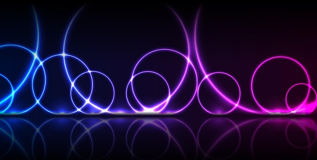 Tecnología de círculos de láser de neón ultravioleta azul fondo moderno