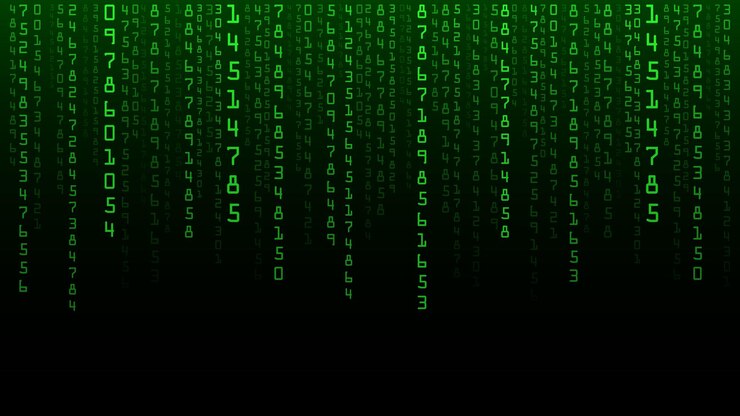 Vector tecnología código binario dígitos verdes que caen al azar en la pantalla software hackeado matrix ciencia de fondo análisis de grandes datos