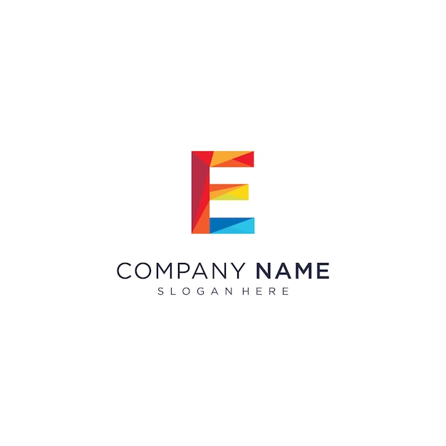 Tecnología colorida del logotipo de la letra E