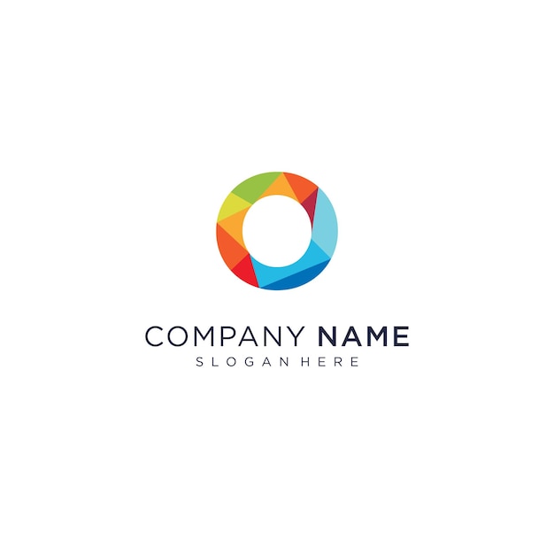 Tecnología colorida del logotipo de la letra O