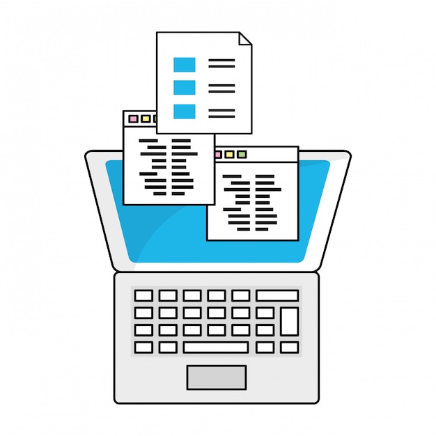 Vector tecnología de computación de dibujos animados