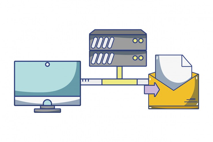 Vector tecnología de computación de dibujos animados