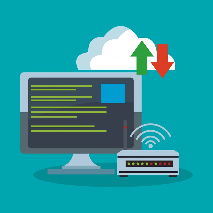 Vector tecnología de computación en la nube