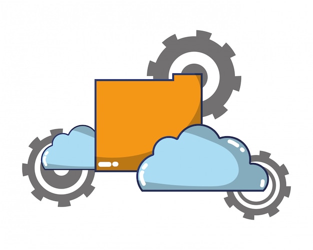 Vector tecnología de computación soporte de dibujos animados