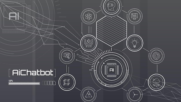 Tecnología conceptual con chatbot con inteligencia artificial